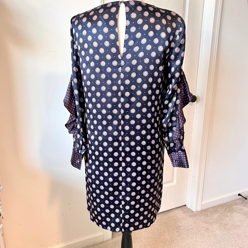 BANANA REPUBLIC Luxurious Silk Printed Long Sleeve Shift Dress—SZ. 2
